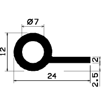 FN 0744 - EPDM gumiprofilok - Lobogó vagy 'P' alakú profilok