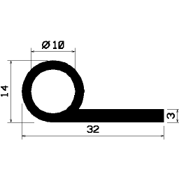 FN 0848 - EPDM profiles - Flag or 'P' profiles