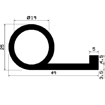 FN 1151 - EPDM-Gummi-Profile - Fahnenprofile bzw. P-Profile