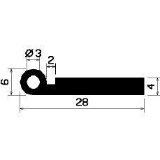 FN 1183 - EPDM gumiprofilok - Lobogó vagy 'P' alakú profilok