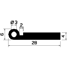 FN 1183 - EPDM profiles - Flag or 'P' profiles