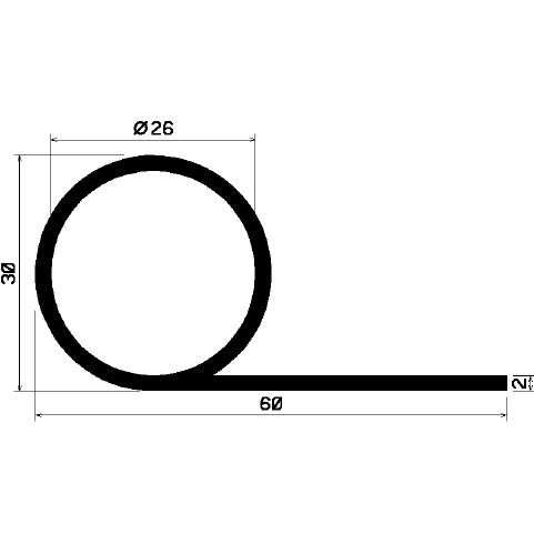 FN 2186 - EPDM profiles - Flag or 'P' profiles