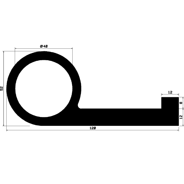 FN 2251 - EPDM gumiprofilok - Lobogó vagy 'P' alakú profilok