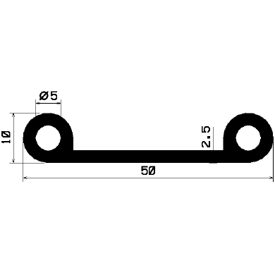 FN 2401 - EPDM gumiprofilok - Lobogó vagy 'P' alakú profilok