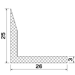 MZS 25064 - szivacs gumi profilok - Szögalakú profil / L-profil