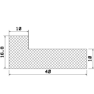 MZS 25148 - szivacs gumi profilok - Szögalakú profil / L-profil