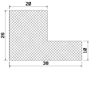 MZS - 25332 1B=26 m - szivacs gumi profilok - Szögalakú profil / L-profil