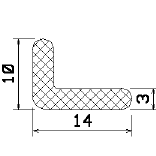 MZS 25586 - szivacs gumi profilok - Szögalakú profil / L-profil