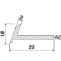 MZS 25802 - szivacs gumi profilok - Szögalakú profil / L-profil