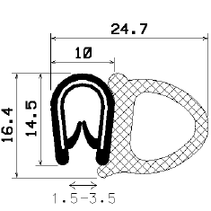SD-0051 - Co-Ex-Profile mit Metalleinsätze - Kantenschutzprofile SD-0051 - Co-Ex-Profile mit Metalleinsätze - Kantenschutzprofile