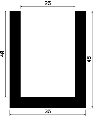 TU1- 0801 - EPDM-Gummi -Profile - U-Profile