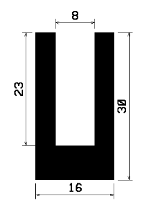 - TU1- 0817 1B= 25 m - rubber profiles - under 100 m - U shape profiles