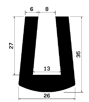 TU1- 1202 - gumiprofilok - U alakú profilok TU1- 1202 - gumiprofilok - U alakú profilok