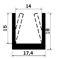- TU1- 1852 1B= 50 m - gumi profilok - 100 méter alatt - U alakú profilok