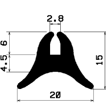 TU1- 2394 - gumiprofilok - U alakú profilok