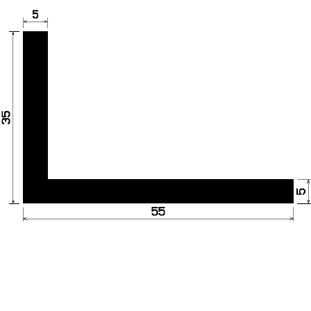 Wi 0334 - gumi profilok - Szögalakú profil / L-profil