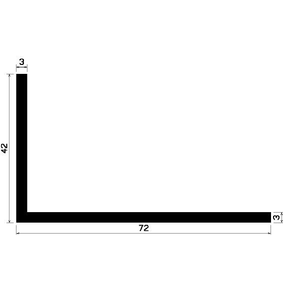 Wi 0626 - gumi profilok - Szögalakú profil / L-profil