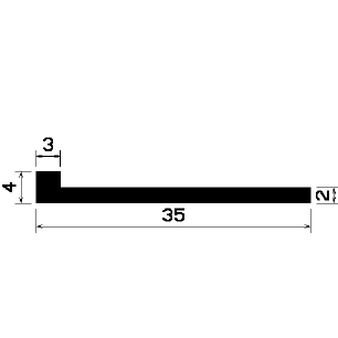 Wi 0823 - gumi profilok - Szögalakú profil / L-profil