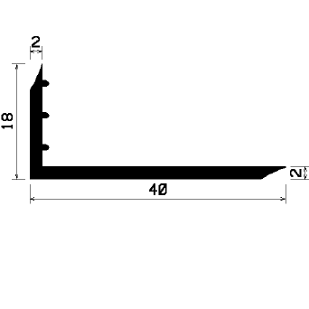 Wi 1072 - gumi profilok - Szögalakú profil / L-profil