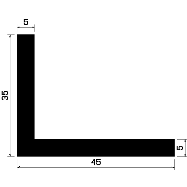 Wi 1197 - gumi profilok - Szögalakú profil / L-profil Wi 1197 - gumi profilok - Szögalakú profil / L-profil