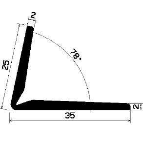 Wi 1901 - gumi profilok - Szögalakú profil / L-profil Wi 1901 - gumi profilok - Szögalakú profil / L-profil